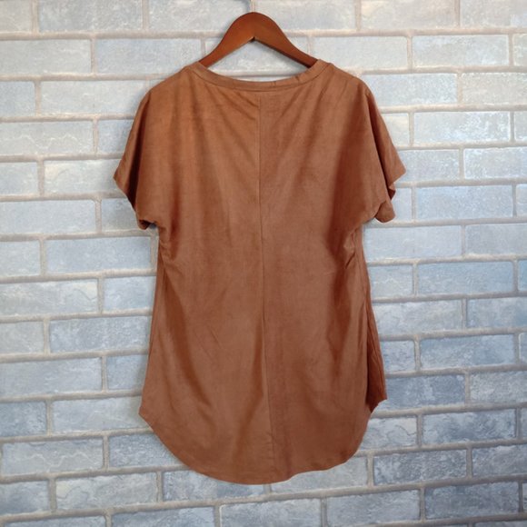 Solid color V-neck short sleeve - Picture 4 of 5